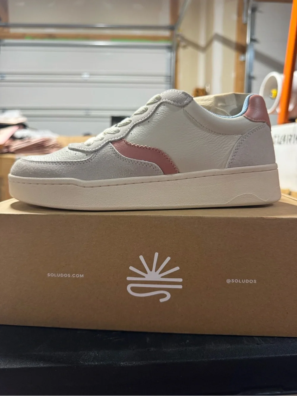 Soludos Roma Sneaker White / Pink / Light Blue Size 8 New